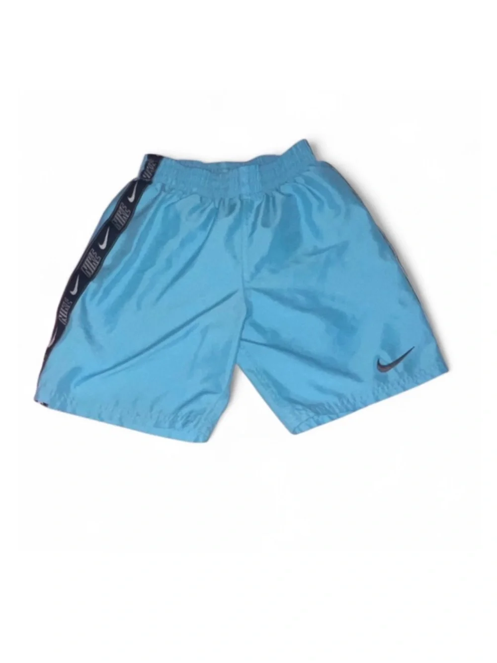 Nike boys swim trunks size 7 blue with black stripe